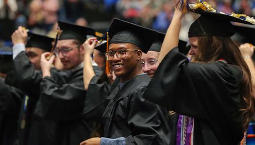 students at graduation